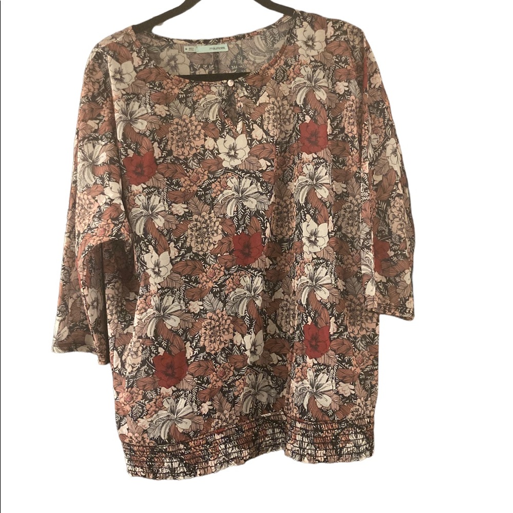 Maurices women’s floral keyhole blouse lightweight with a built in tank …